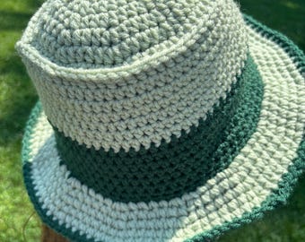 Green Handmade Crochet bucket Hat