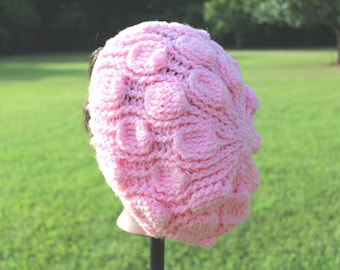 Pink Textured Crochet Hat