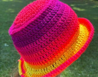 Multicolored Handmade Crochet bucket Hat