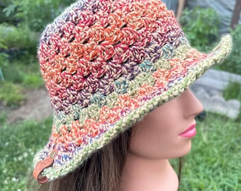 Multicolored Handmade Crochet bucket Hat
