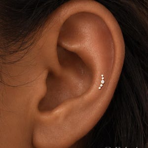 Piercing de titanio delicado / Piercing para cartílago / Piercing para labret con rosca interna / Piercing para tragus, hélix, cartílago, calibre 16/18