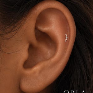 Titanium Dainty Stud / Cartilage Stud / Internally Threaded Labret / Tragus stud, Helix, Cartilage stud, 16/18G