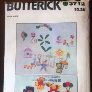 Butterick 3712 Pattern for Transfers for Appliques, Embroidery, From 1980s, Sports, Flowers, Boat, Train, Animals, Upcycle Crafting