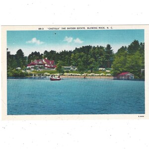 Carte postale de Chetola, domaine Snyder, Blowing Rock, Caroline du Nord, lin des années 40, non expédié, souvenir de voyage, offre et cadeau de recyclage