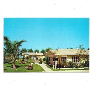 50er Jahre Postkarte Floriana Sands Wohnungen, Belleair Beach, Florida, Nähe St. Petersburg, Unposted, Reise Souvenir