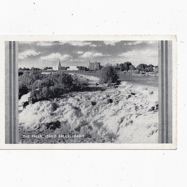 Early 1900s (?) Postcard of Idaho Falls, Idaho, Black/White, Unposted w/ 1 Cent Stamp, Latter Day Saints, Nurses Home Hospital in Background