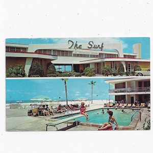 The Surf Cottage Postkarte, Treasure Island, St. Petersburg, Florida, ungepostet, aus 1950er Jahren, Foto von J. Foldes, Reiseandenken, Dowling Hotel
