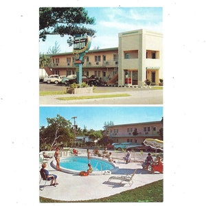 1950er Postkarte von Campbell Apartment Motel, Miami, Florida, Unposted, State Highway 9, Zwei Ansichten, Reise Souvenir