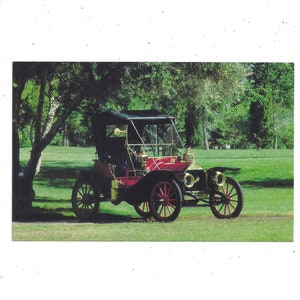 Carte postale Hupmobile en laiton pour Runabout de 1909, collection de voitures de l'Imperial Palace Hotel des années 80, Las Vegas, Nevada, sans affectation, surcyclage Hupp Motor Car Co.