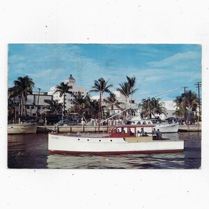 1956 Southern Boat "Pauline" Postcard, Inviato dall'Alabama con Messaggio, Francobollo da 2 centesimi,
