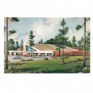 Cartão postal Quality Inn NE dos anos 1960, Columbia, Carolina do Sul, não publicado, representação artística, Alvin Press, lembrança de viagem