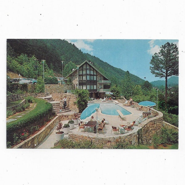 1960s Postcard of Chalet Motel, Gatlinburg, Tennessee, Sunset Dr. Unposted, Travel Souvenir,