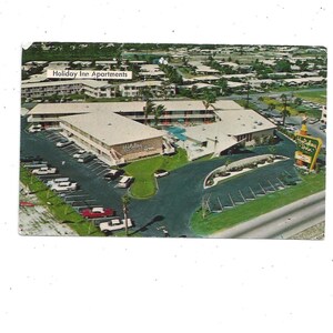 Holiday Inn Apartments Postcard, Fort Lauderdale, Floryda, Opublikowano w 1971 r. z wiadomością, BEZ znaczka, Pamiątka z podróży, Upcycle Scrapbook Supply