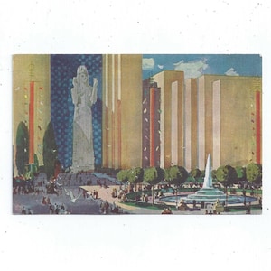 Cartão postal de Pacifica da Golden Gate International Exposition, São Francisco, Califórnia, não postado com mensagem, danos no verso, de 1939