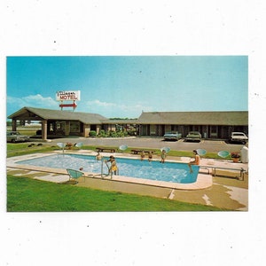 1960s Villager Motel Postkarte, Perry, Georgia, Restaurant, AAA, Bestätigt, Off I-75, Unposted, Reise Souvenir,