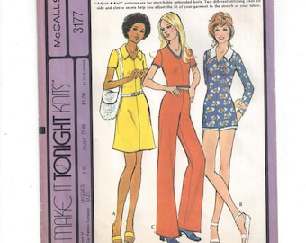 McCall's 3177 Pattern for Misses' Separates, Stretch Knits, Make It Tonight Knits, Size 16, From 1972, Home Sew Pattern, Vintage Pattern