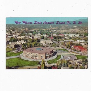 Cartolina del Campidoglio dello Stato del New Mexico, Santa Fe, pubblicata nel 1967 con messaggio, francobollo da 4 centesimi, souvenir di viaggio, fornitura di album di ritagli e regalo di riciclo