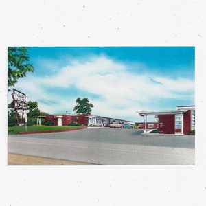 Cartão postal dos anos 1950 do Sunset Terrace Motel, Lewisburg, West Virginia, não publicado, US Route 60 e US Route 219, lembrança de viagens vintage efêmeras