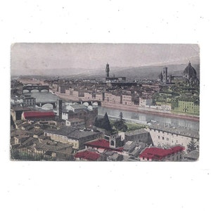 1911 Cartolina colorata di Firenze, Italia, Vista panoramica, Pubblicato con 1 centesimo us Spese postali, Messaggio, Souvenir di viaggio,