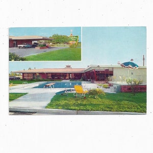 Holiday Inn Postcard from Pascagoula Mississippi, From 1962, 2 Views, Travel Souvenir, US Hwy 90 East, Host from Coast to Coast, Unposted