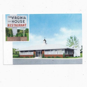 Virginia House Restaurant Postkarte des Sunset Sunset Inn, Lexington, US 11 South, Shenandoah Valley, 1950er Jahre, Upcycle Geschenk