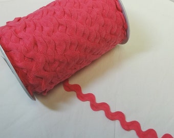 1 Inch Rick Rack Sewing Trim in Bright PINK In 2-YARD Increments, Size 49, Polyester, Chevron, Notions, Home Decorating, Pillows, Curtains