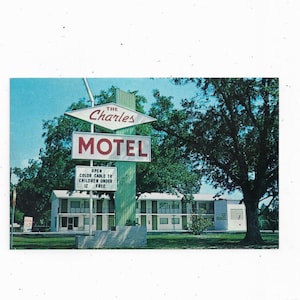 1960s Charles Motel Postcard, Adel, Georgia, Unposted, Publié par M J Post Card Service, Off I-75, Souvenir de voyage,