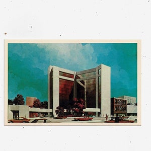 Carte postale des années 1970 de l’Executive House Augusta Hotel Convention Center, Géorgie, non postée avec message, interprétation d’artiste, souvenir de voyage