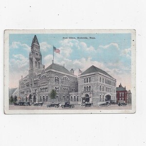 Cartolina colorata del 1920 di Nashville, Tennessee, ufficio postale, non pubblicata, souvenir di viaggio, E.C. Kopp Co. Grand Building