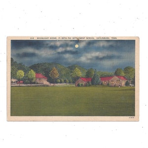 Carte postale de l'école de la colonie Pi Beta Phi des années 40, Gatlinburg, Tennessee, sans affectation, près du parc des Great Smoky Mountains, souvenir de voyage, surcyclage