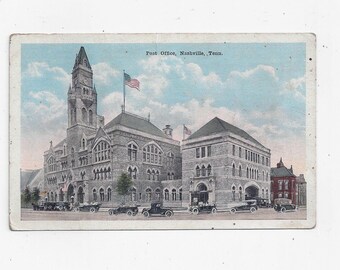 1920s Tinted Postcard of Nashville, Tennessee, Post Office, Unposted, Travel Souvenir, E. C. Kopp Co. Grand Building