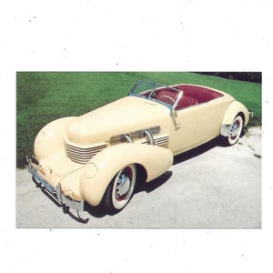 1980er Postkarte, 1937 Cord Phaeton Sedan, Imperial Palace Auto Collection, Las Vegas, Nevada, Unposted, Automobile