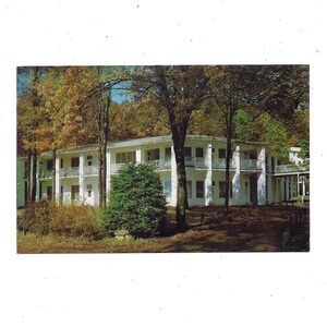 Cartão postal do anexo de Crystal Springs dos anos 1970, Ridgecrest Baptist Conference Center, Carolina do Norte, não postado, foto de E L Dupuy