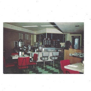 Velda Rose motel Postkarte, Hot Springs National Park, Arkansas, Coffee Shop Ansicht, nicht gepostet, Reise Souvenir, Upcycle Scrapbook Versorgung, 1960er Jahre