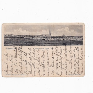 Cartão postal de 1910 de Plessisville Quebec, Canadá, não publicado com escrita francesa, Partie sud du Village, lembrança de viagem,