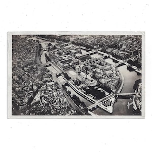 Paris Frankreich Echte Foto-Postkarte, Seine linke und rechte Ufer, Soldat gepostet, Nachricht an Schwester, Militär, Korrespondenz des Zweiten Weltkriegs