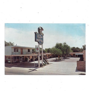 Cartão postal do El Don Motel, da década de 1960, Albuquerque, Novo México, Avenida Central. Não postado, lembrança de viagem, suprimento de álbum de recortes upcycle, endossado pela AAA