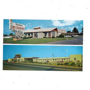 1960er Farbfoto Postkarte von Travelers Motel & Restaurant, Maryville, Tennessee, Unposted, Ephemera, Reise Souvenir
