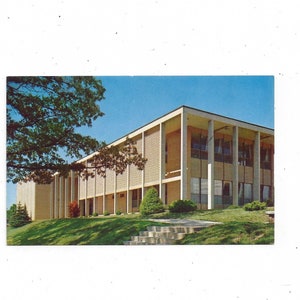 1960er Postkarte von Asheville Biltmore College, North Carolina, Unposted, Edward Dupuy Foto, Reise Souvenir, Upcycle Vintage