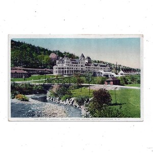 Postal de 1916 de Mount Pleasant House, White Mountain, New Hampshire, publicada con sello de 1 centavo, recuerdo de viaje