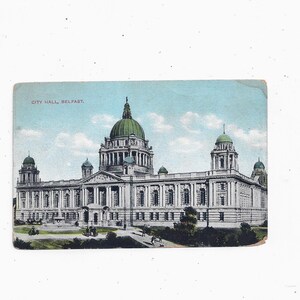 Cartão postal colorido do início dos anos 1900 da Prefeitura, Belfast, Irlanda, não publicado, lembrança de viagem, Chas L Reis & Co.