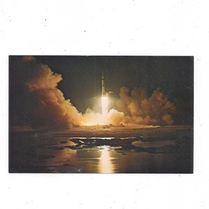 1972 Postcard of Apollo 17 Space Vehicle Lift Off, Launch Complex 39 A, Kennedy Space Center, Florida, Travel Souvenir,