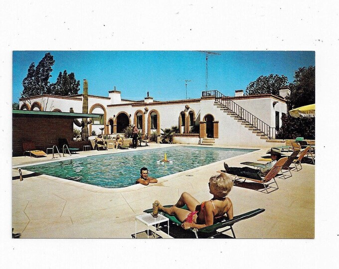 1970s Postcard of Brave Bull Ranch Resort, Tucson, Arizona, Unposted, Travel Souvenir, Swimming