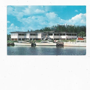 Postal del restaurante Fisherman's Wharf, Venice, Florida, década de 1960, sin publicar, US 41, estado del sol, recuerdo de viaje, regalo de álbum de recortes reciclado