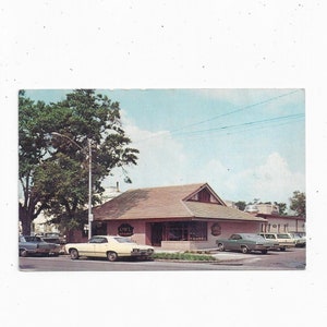 The Owl Coffee Shop Postkarte, St. Petersburg, Florida, ungepostet mit der Geschichte des Diners auf der Rückseite, Reise-Souvenir, Upcycle-Sammelalbum-Geschenk