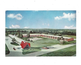 Cartolina di Howard Johnson degli anni '60, Motor Lodge o Motel, Hickory, Carolina del Nord, interpretazione dell'artista, non spedita, souvenir