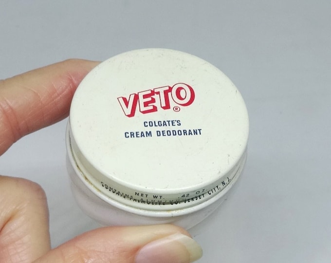 1950s VETO Cream Deodorant Jar by Colgate Palmolive, NO Content, Swirl