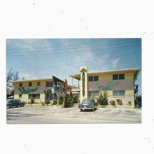 50er Jahre Postkarte von Suncoast Motel Apts. Treasure Island, St. Petersburg, Florida, Unposted, Reise Souvenir