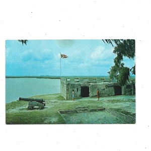 Carte postale Fort Frederica des années 1960, St. Simons Island, Géorgie, non postée, Pub. by Marsh Post Card Service