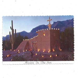 Jaren 1970 Ansichtkaart van Missie in de Zon, Tucson, Arizona, Unposted, Travel Souvenir, Santa Catalina Mountains, ,